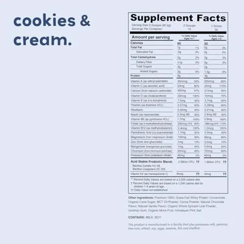Nurished Cookies & Cream Mighty Milk 10oz | Kids All-in-One Protein & Multivitamin Support thumbnail 3