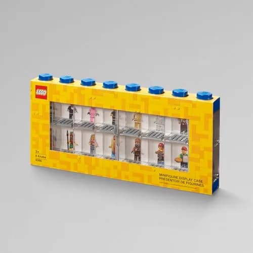 LEGO Minifigure Display Case Large 3 Pack Bright Blue | Stackable Plastic Storage for Desk or Wall thumbnail 3