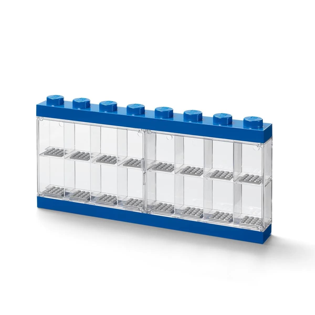 LEGO Minifigure Display Case Large 3 Pack Bright Blue | Stackable Plastic Storage for Desk or Wall - view 4