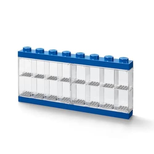 LEGO Minifigure Display Case Large 3 Pack Bright Blue | Stackable Plastic Storage for Desk or Wall thumbnail 4