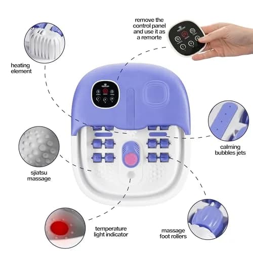 Medical king Foot Spa with Heat and Massage and Jets Collapsible Foot Massager 35cm (13 inches) | Relaxing Pedicure and Circulation Booster thumbnail 2
