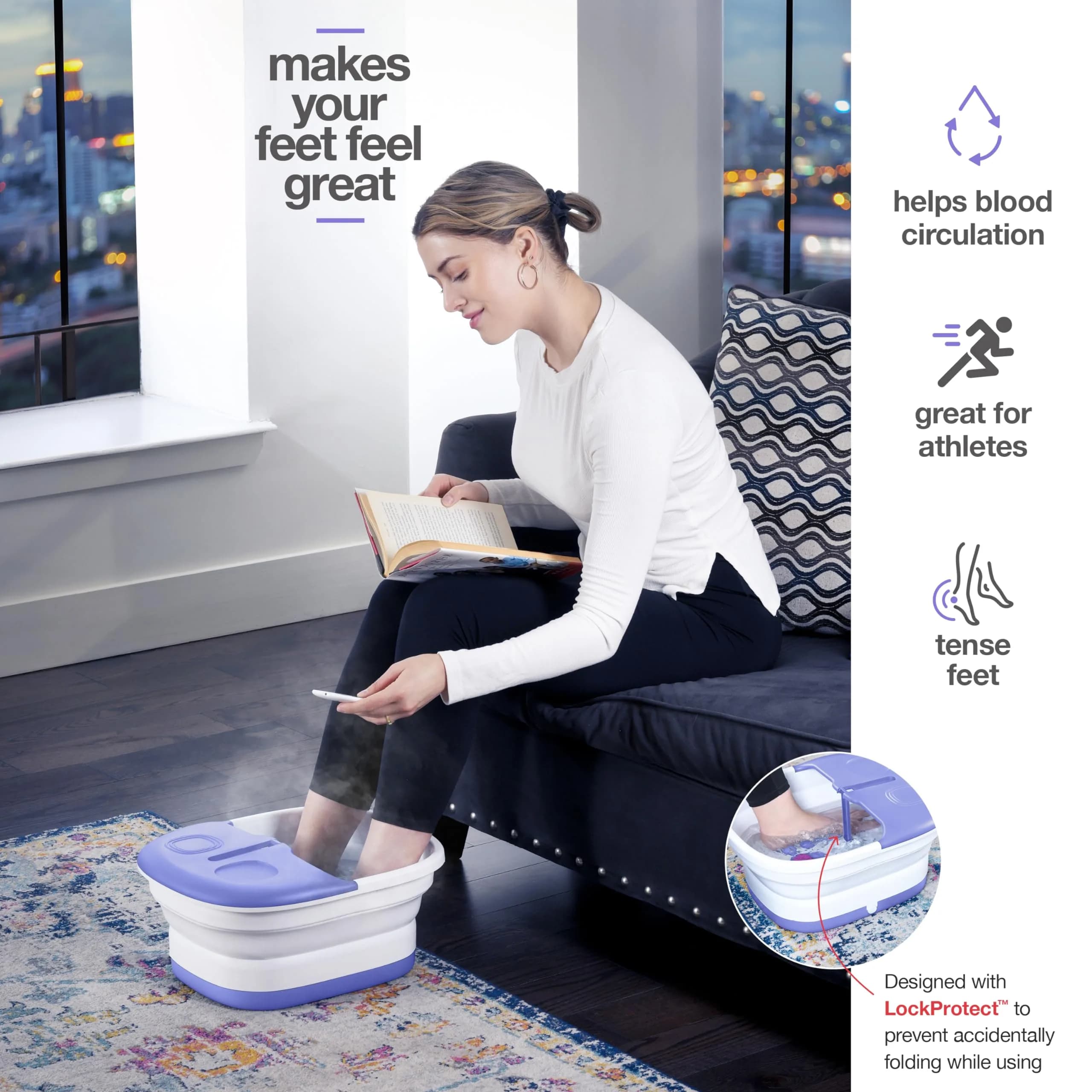 Medical king Foot Spa with Heat and Massage and Jets Collapsible Foot Massager 35cm (13 inches) | Relaxing Pedicure and Circulation Booster - view 3