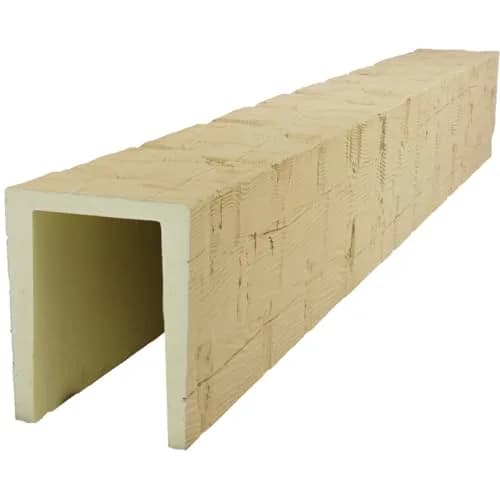Ekena Millwork 5 1/2"W x 5 1/2"H x 24-ft. L 3-Sided U-Beam Faux Wood Ceiling Beam, Primed Tan | Lightweight, Authentic Look thumbnail 3