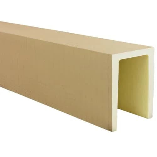 Ekena Millwork 3 1/2"W x 5 1/2"H x 16-ft. L 3-Sided (U-Beam) Resawn Rip HeritageTimber Faux Wood Ceiling Beam, Primed Tan | Lightweight, Authentic Look thumbnail 7