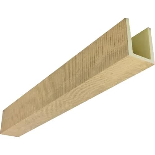 Ekena Millwork 3 1/2"W x 3 1/2"H x 20-ft. L 3-Sided (U-Beam) Resawn Rip HeritageTimber Faux Wood Ceiling Beam, Natural White Oak | Authentic USA Design thumbnail 1