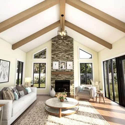 Ekena Millwork 3 1/2"W x 3 1/2"H x 20-ft. L 3-Sided (U-Beam) Resawn Rip HeritageTimber Faux Wood Ceiling Beam, Natural White Oak | Authentic USA Design thumbnail 8