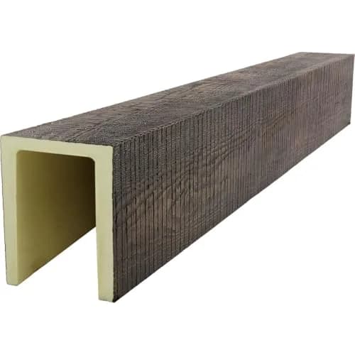 Ekena Millwork 5 1/2"W x 5 1/2"H x 24-ft. L 3-Sided U-Beam HeritageTimber Faux Wood Ceiling Beam, Kona Brown | Lightweight, authentic wood look thumbnail 3
