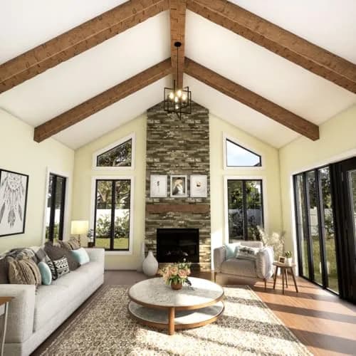 Ekena Millwork 5 1/2"W x 5 1/2"H x 20-ft. L 3-Sided Faux Wood Ceiling Beam, Warm Caramel | Authentic HeritageTimber Design thumbnail 8