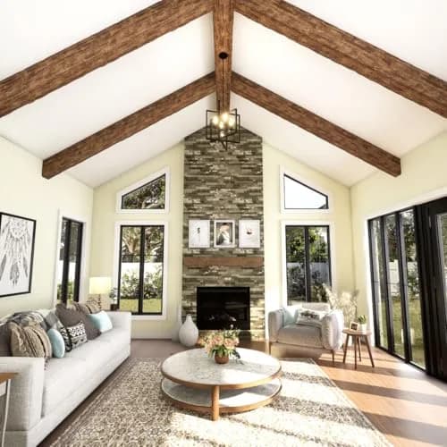 Ekena Millwork 5 1/2"W x 5 1/2"H x 20-ft. L 3-Sided U-Beam Salvaged Timber Faux Wood Ceiling Beam, Warm Caramel | Authentic US Import thumbnail 8