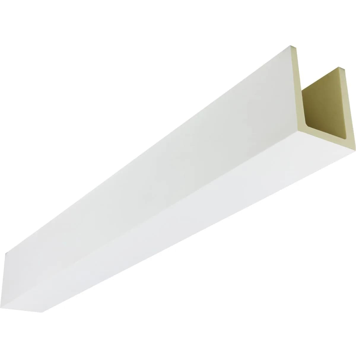 Ekena Millwork 5 1/2"W x 5 1/2"H x 8-ft. L 3-Sided (U-Beam) Sanded Smooth HeritageTimber Faux Wood Ceiling Beam, Primed Tan | Authentic USA Faux Wood