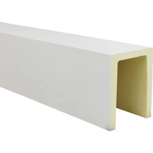 Ekena Millwork 5 1/2"W x 5 1/2"H x 8-ft. L 3-Sided (U-Beam) Sanded Smooth HeritageTimber Faux Wood Ceiling Beam, Primed Tan | Authentic USA Faux Wood thumbnail 7