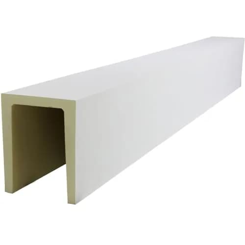 Ekena Millwork 5 1/2"W x 5 1/2"H x 8-ft. L 3-Sided (U-Beam) Sanded Smooth HeritageTimber Faux Wood Ceiling Beam, Primed Tan | Authentic USA Faux Wood thumbnail 3