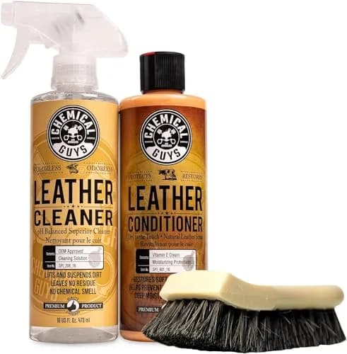 Chemical Guys Leather Cleaner and Conditioner Kit with Brush | Complete Leather Care for All Surfaces (100-120 chars) thumbnail 1