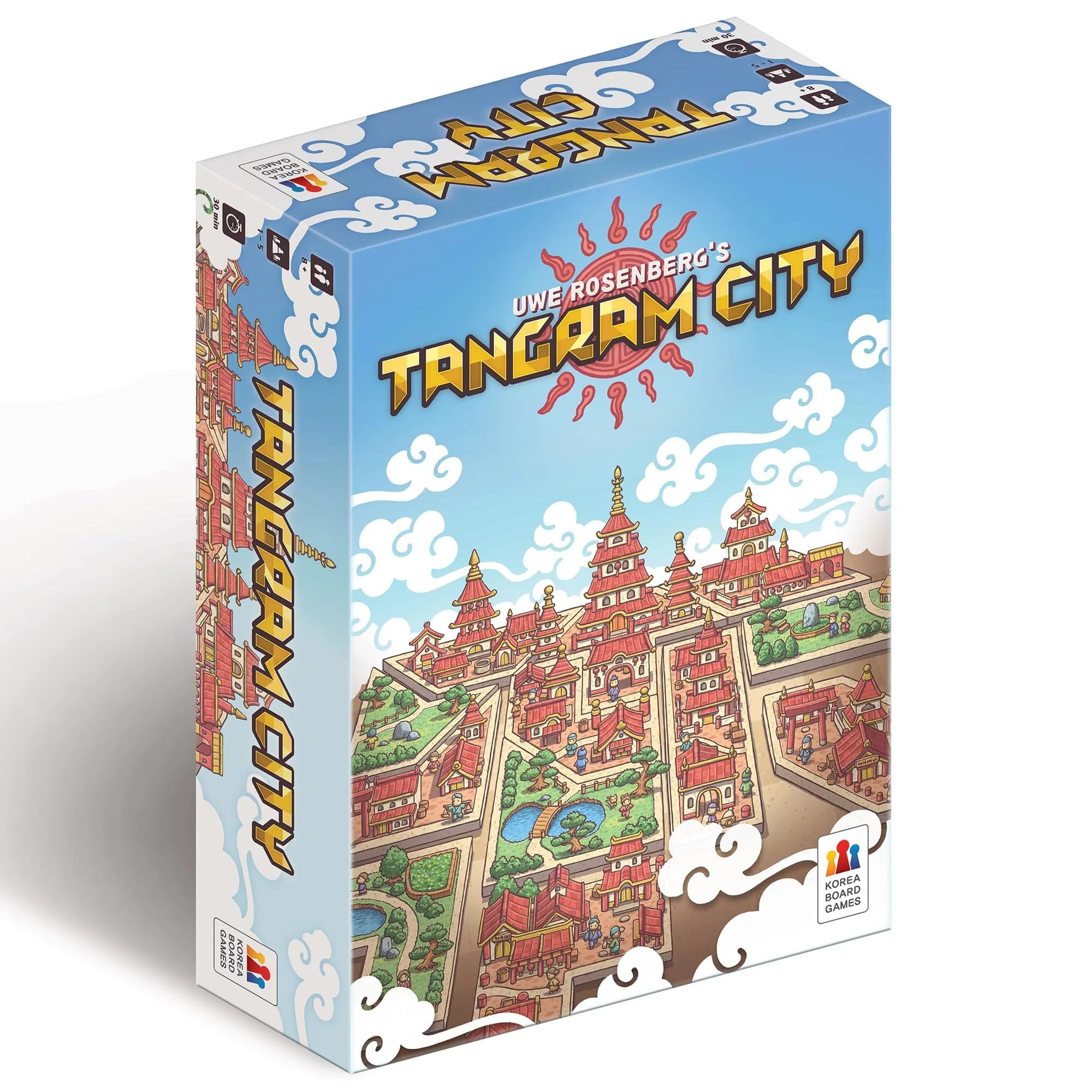 Capstone Games Tangram City Strategy Board Game 1-4 Players | ASTM-Tested Educational Toy — Multicolor
