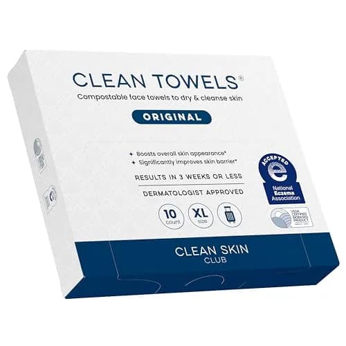 Clean Skin Club Clean Towels XL® Travel Pack 10 pcs | USDA Biobased Disposable Face Towels for All Skin Types thumbnail 1