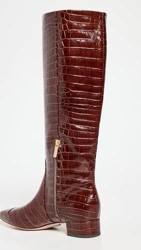 Veronica Beard Cecile High Shaft Boots 7 | Croc Print Leather, Knee-High, Block Heel thumbnail 6