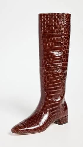 Veronica Beard Cecile High Shaft Boots 7 | Croc Print Leather, Knee-High, Block Heel thumbnail 2