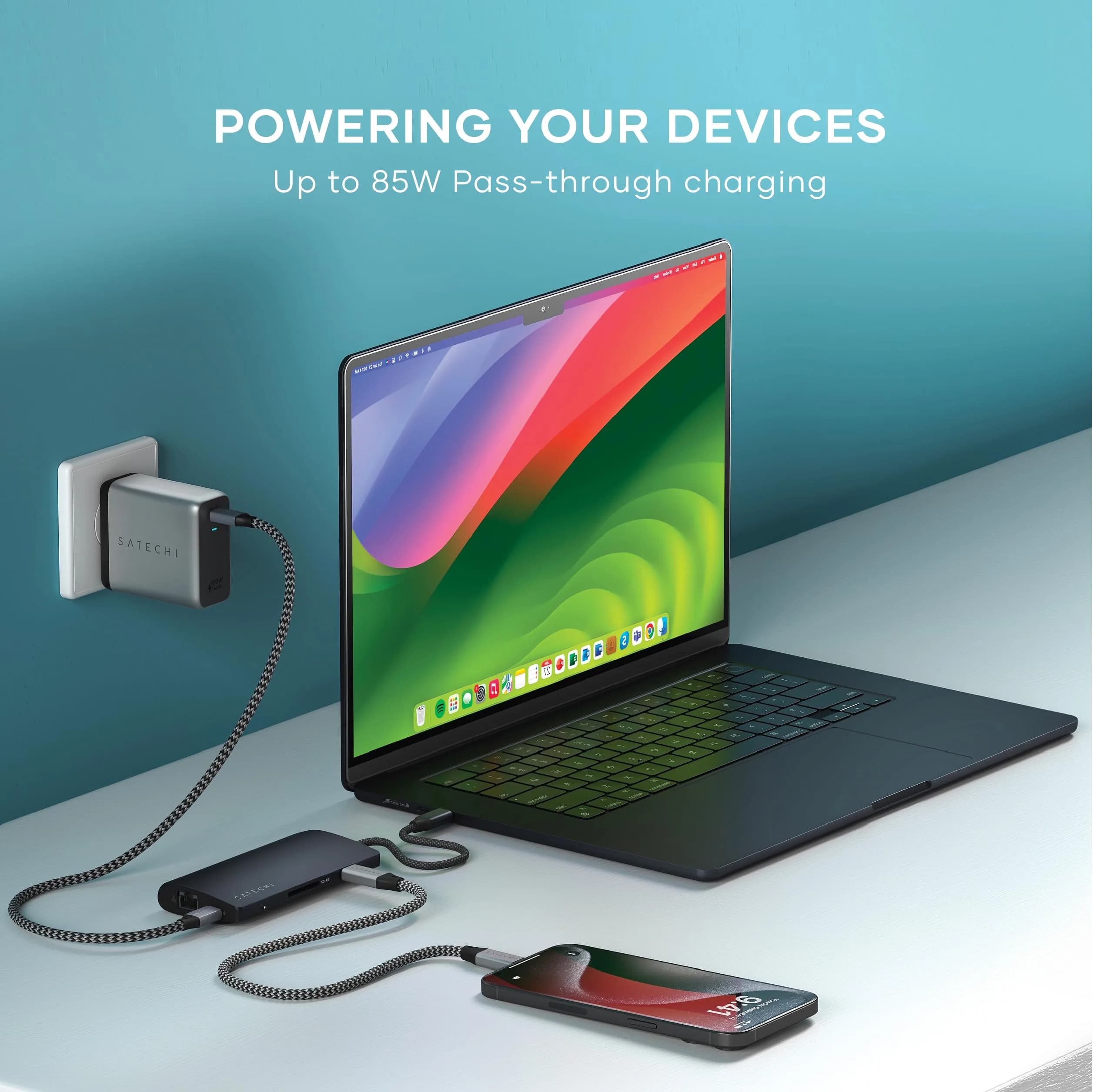 Satechi 8-in-1 USB-C Hub V3, 8K HDMI, 100W Charging, Ethernet, Midnight | Multiport Adapter for Mac & Windows thumbnail 6