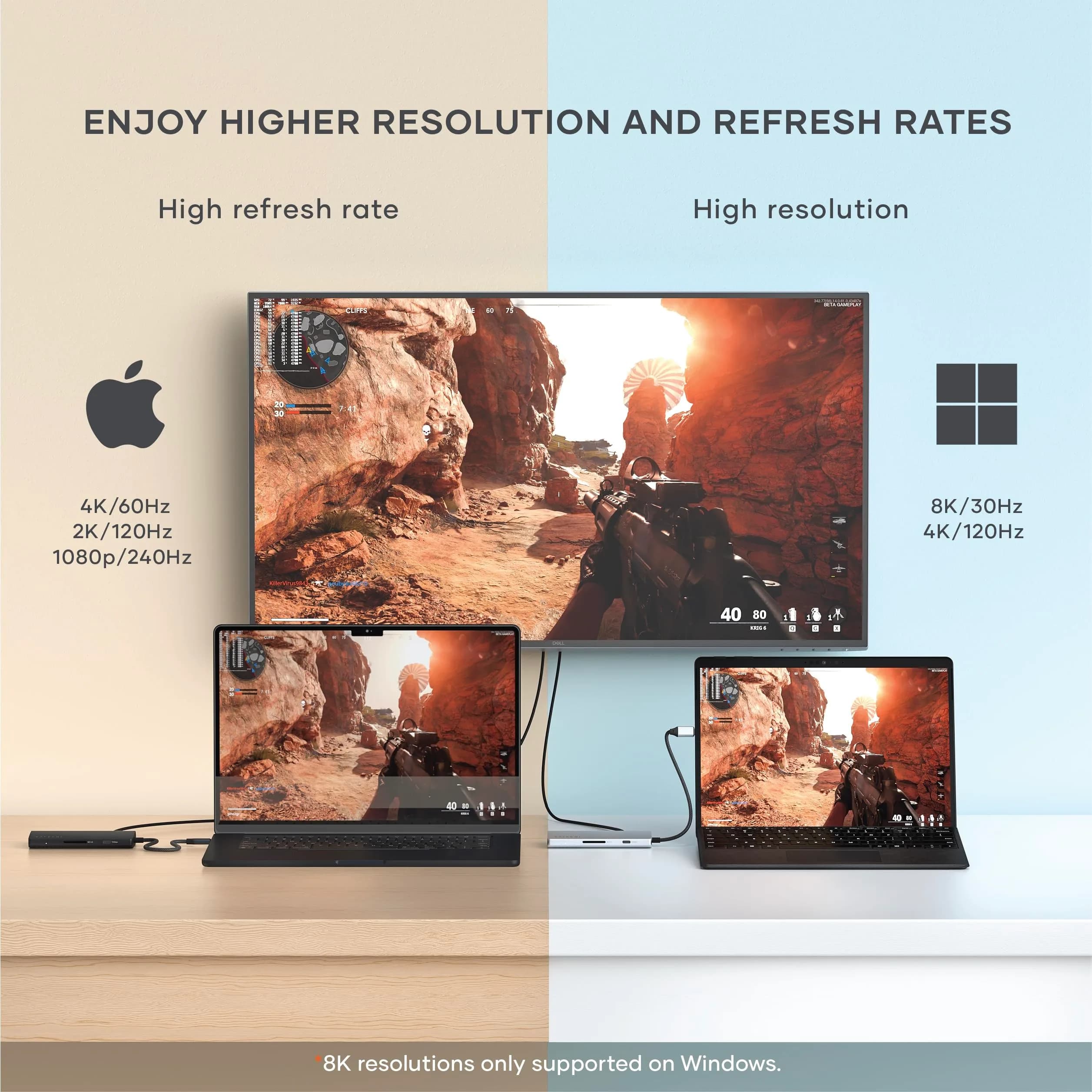 Satechi 8-in-1 USB-C Hub V3, 8K HDMI, 100W Charging, Ethernet, Midnight | Multiport Adapter for Mac & Windows thumbnail 3