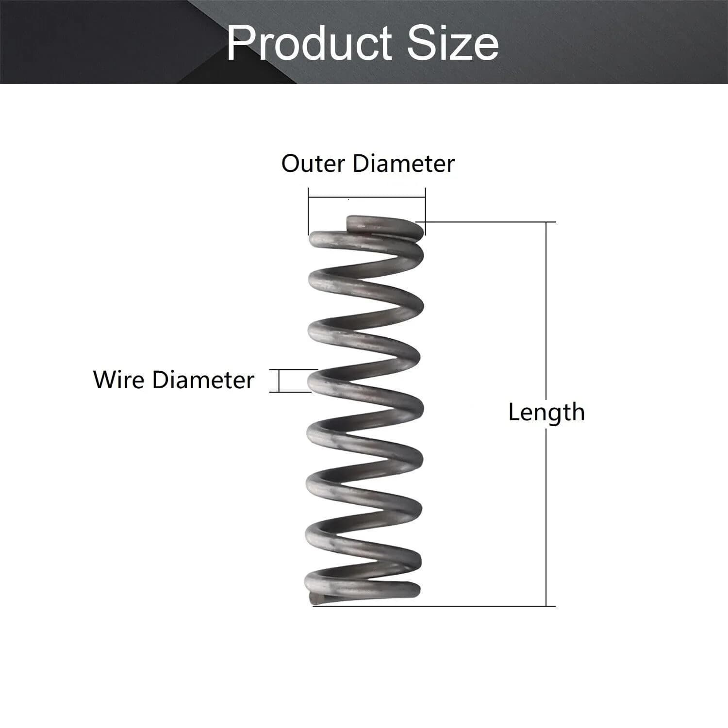 Cilky 304 Stainless Steel Compression Springs 0.5mm x 6mm x 20mm (20-Pack) - view 2