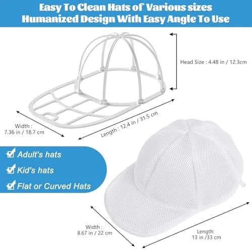 Eiito Hat Washer Cage with Mesh Bag | Keeps Hats Shaped & Clean in Washers thumbnail 5