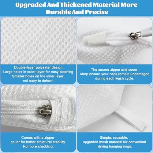 Eiito Hat Washer Cage with Mesh Bag | Keeps Hats Shaped & Clean in Washers thumbnail 3