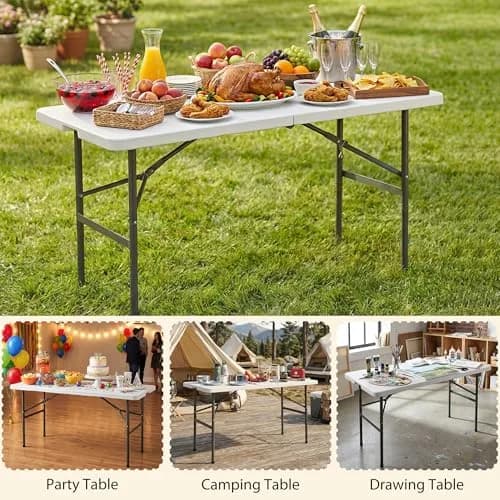 Saicool Folding Event Table 4FT | Heavy Duty Indoor Outdoor Camping Table thumbnail 4