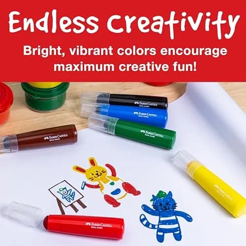 Faber-Castell Little Creatives Extra Jumbo Washable Markers for Kids - 6 Colors (156 g) | Non-Toxic & Teacher-Recommended thumbnail 6