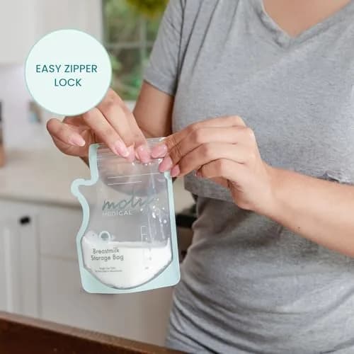 Motif Medical Breastmilk Storage Bags 6 Oz (300 Count) | Leak-Proof Double Zipper & Easy-Pour Spout thumbnail 7