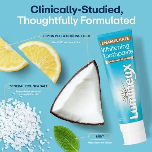 Lumineux Whitening Duo Set 21 Strip Treatments & 2 Pack Toothpaste | Peroxide-Free Enamel-Safe Whitening thumbnail 8