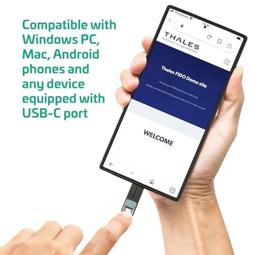 Thales SafeNet eToken FIDO USB-C Security Key | Passwordless Phishing-Resistant Authentication (70-120c) thumbnail 7