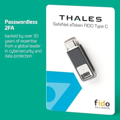 Thales SafeNet eToken FIDO USB-C Security Key | Passwordless Phishing-Resistant Authentication (70-120c) thumbnail 3