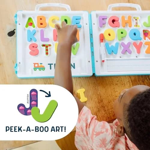 Chuckle & Roar All About ABC’s Travel Case – On-the-Go Alphabet Learning Set with Chunky Foam Letters, Dry-Erase Board, Spelling Cards & Puzzle for Kids 3+ thumbnail 5