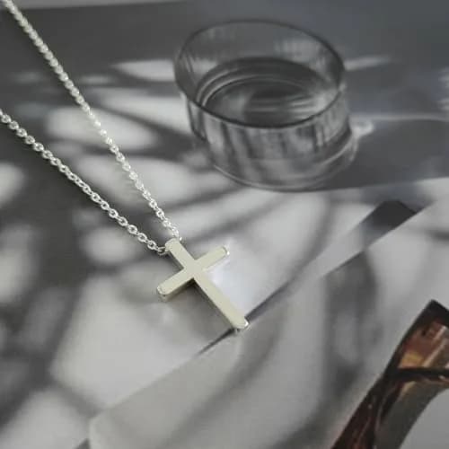 HERIER Silver Necklace for Women Dainty Cross Necklace 20.5mm*14.5mm | Simple Trendy Jewelry thumbnail 7