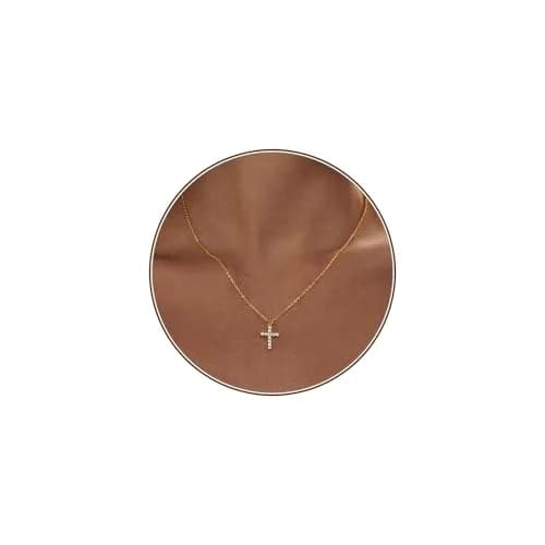 HERIER Cross Necklace for Women 16.5" Gold Plated Tiny Cross Pendant | Faith & Style thumbnail 1