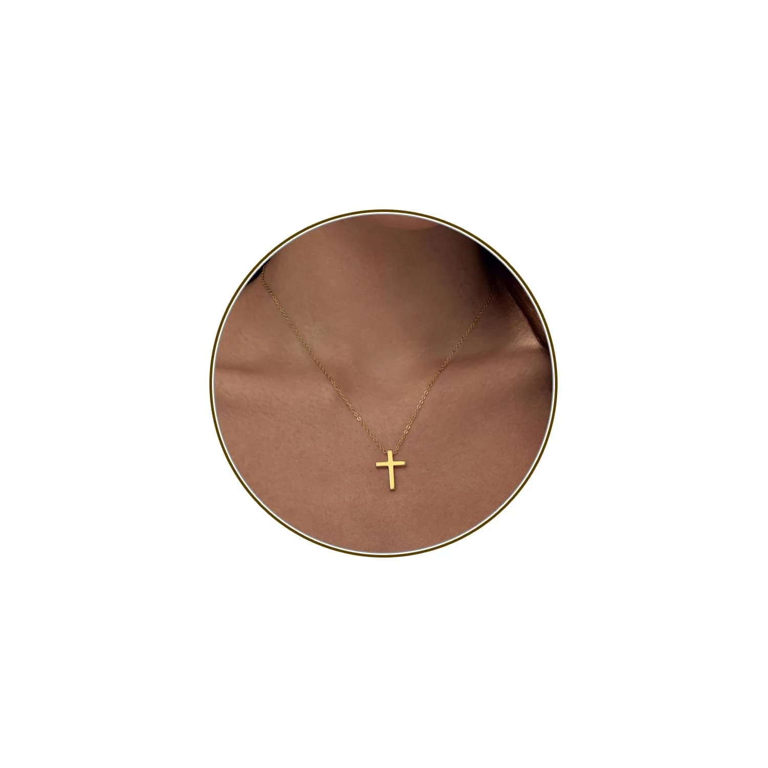 HERIER Classic Cross-Gold Necklace for Women - 18K Gold Plated Faith & Fashion Jewelry - main product image