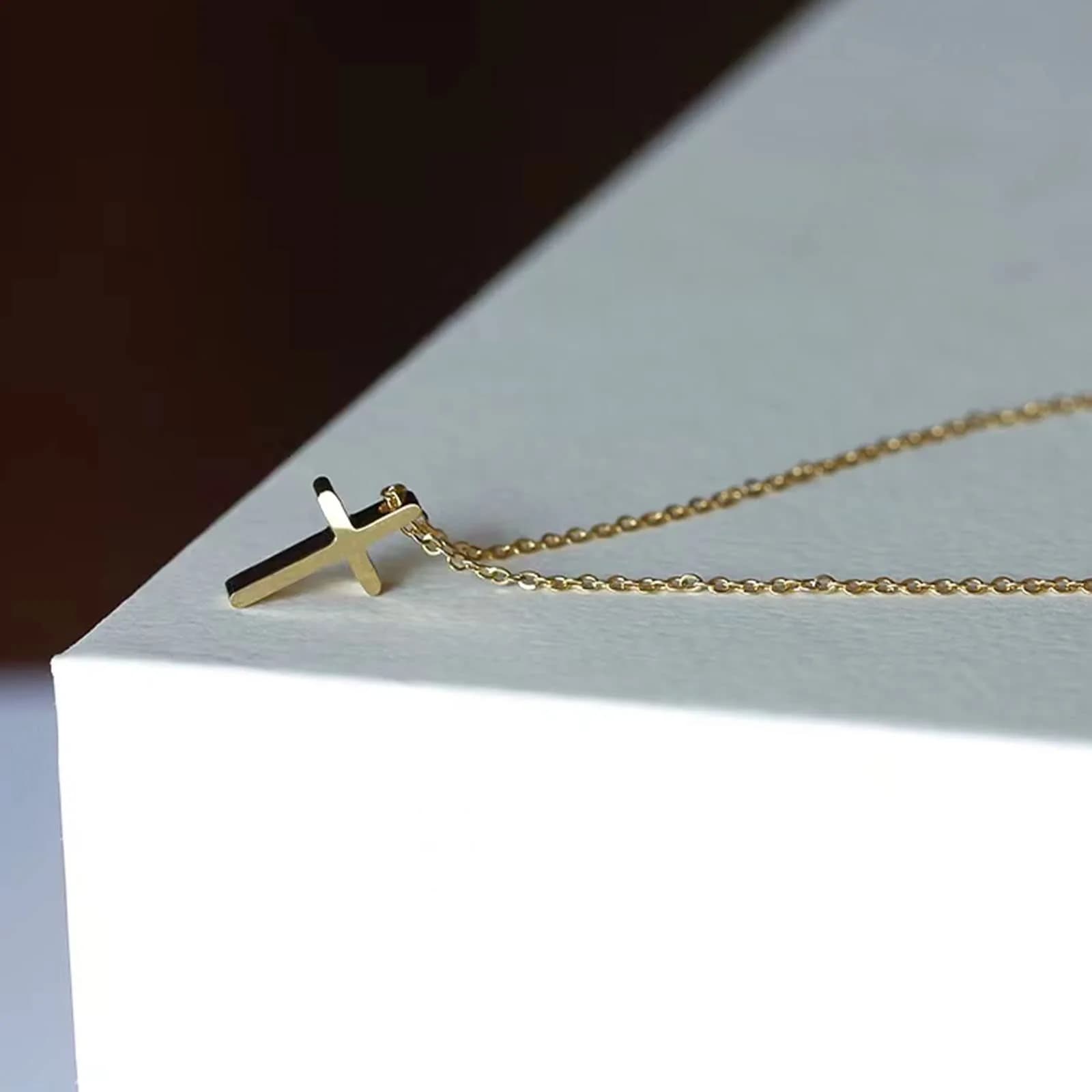 HERIER Classic Cross-Gold Necklace for Women - 18K Gold Plated Faith & Fashion Jewelry - view 4