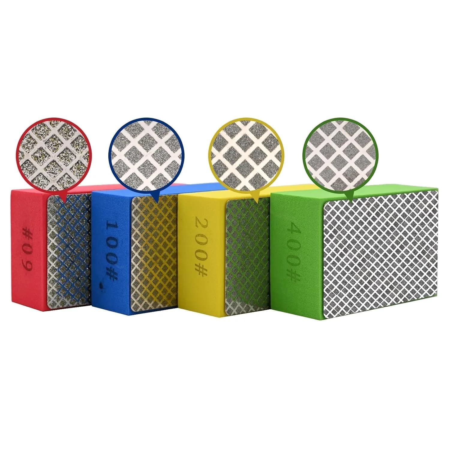 EGOFIX Diamond Hand Polishing Pad 92x57x31mm (3.6"x2.2"x1.2") | 60 Grit for Tile, Glass, Stone - view 3
