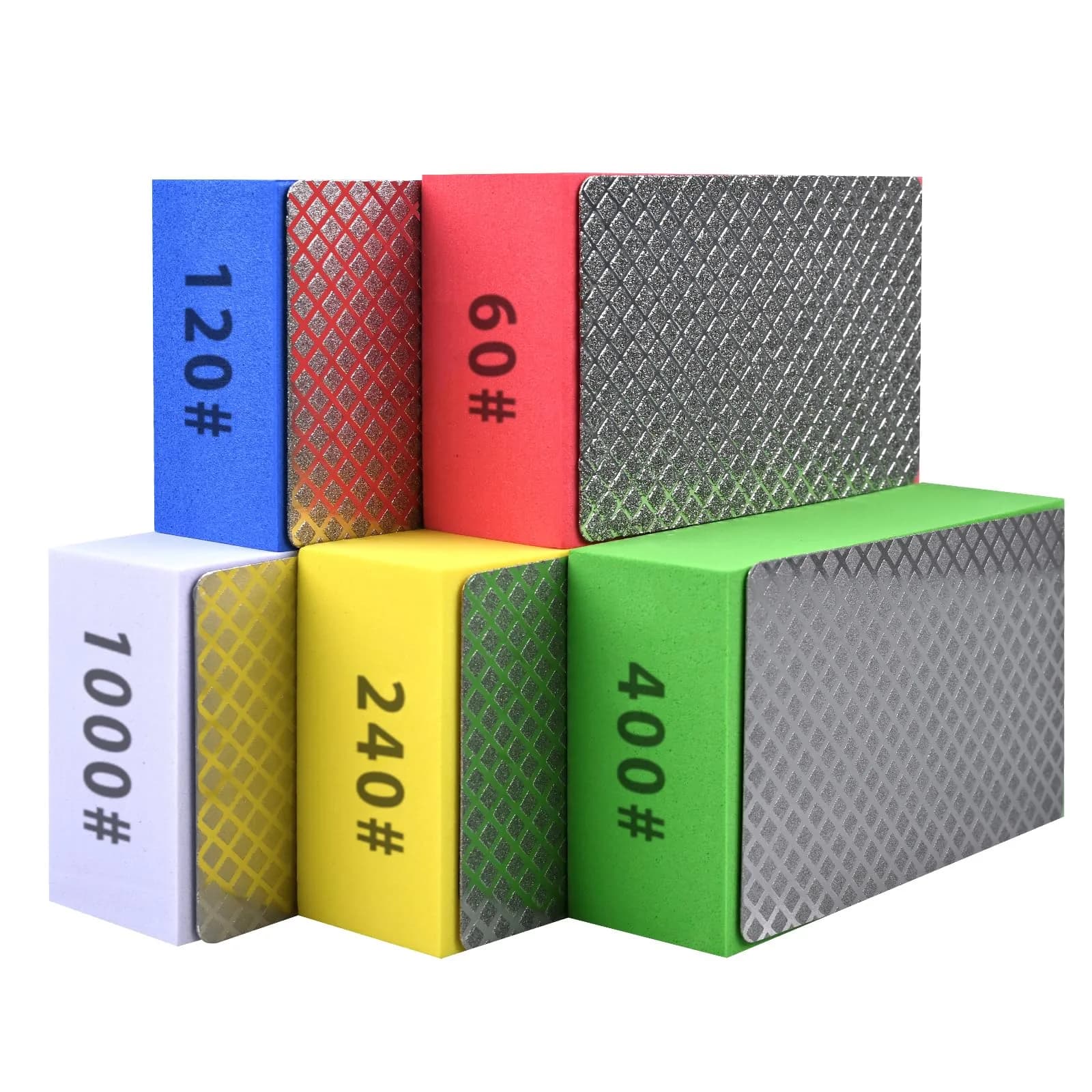 EGOFIX Diamond Hand Polishing Pads Set 5pcs (60-1000 Grit) | For Tile, Glass, Stone & Metal - main product image