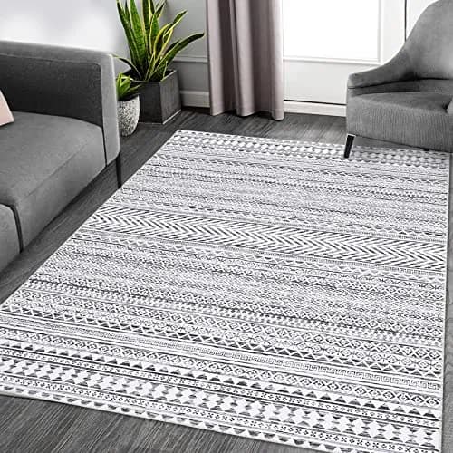 WESTLOOM 9x12 Large Living Room Rug Washable Indoor Non-Slip Grey | Stain & Water Resistant thumbnail 1