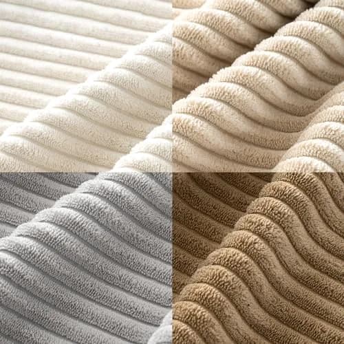 MIULEE Soft Corduroy Decorative Throw Pillow Covers 45x45 cm (18x18 Inch) | Boho Stripe Texture for Cozy Corners thumbnail 3