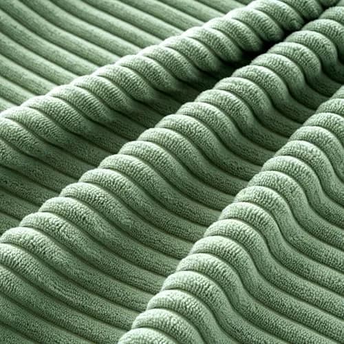 MIULEE Soft Corduroy Decorative Throw Pillow Covers Sage Green 18x18 Inch (45x45 cm) | Pack of 4 Boho Stripe Accent Cases thumbnail 3
