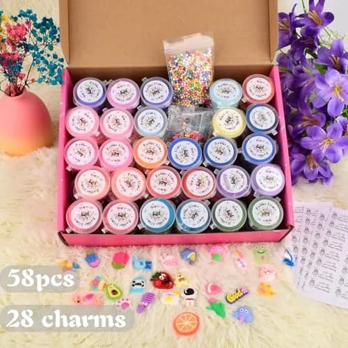 tuupowana 58-Pack Mini Butter Slime Kit | ASTM-Tested Non-Toxic Toy Slime for Kids Ages 6-12 thumbnail 7