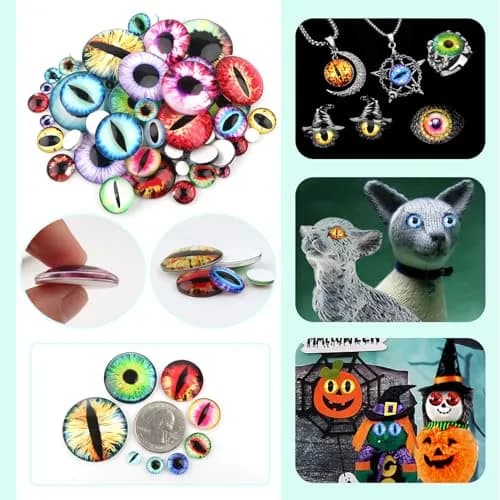 TOAOB 120pcs Glass Dragon Eyes Assorted Sizes | Crafting & Doll Making Supplies thumbnail 4