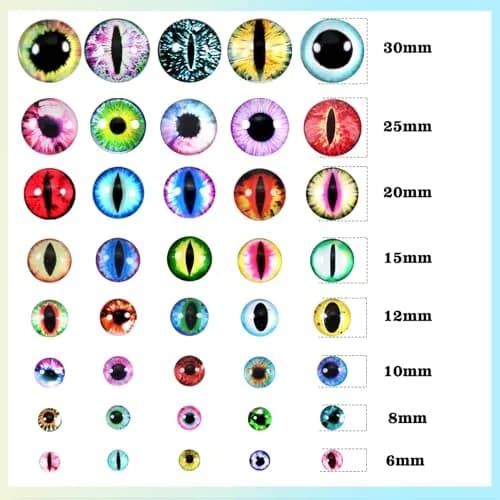 TOAOB 120pcs Glass Dragon Eyes Assorted Sizes | Crafting & Doll Making Supplies thumbnail 3