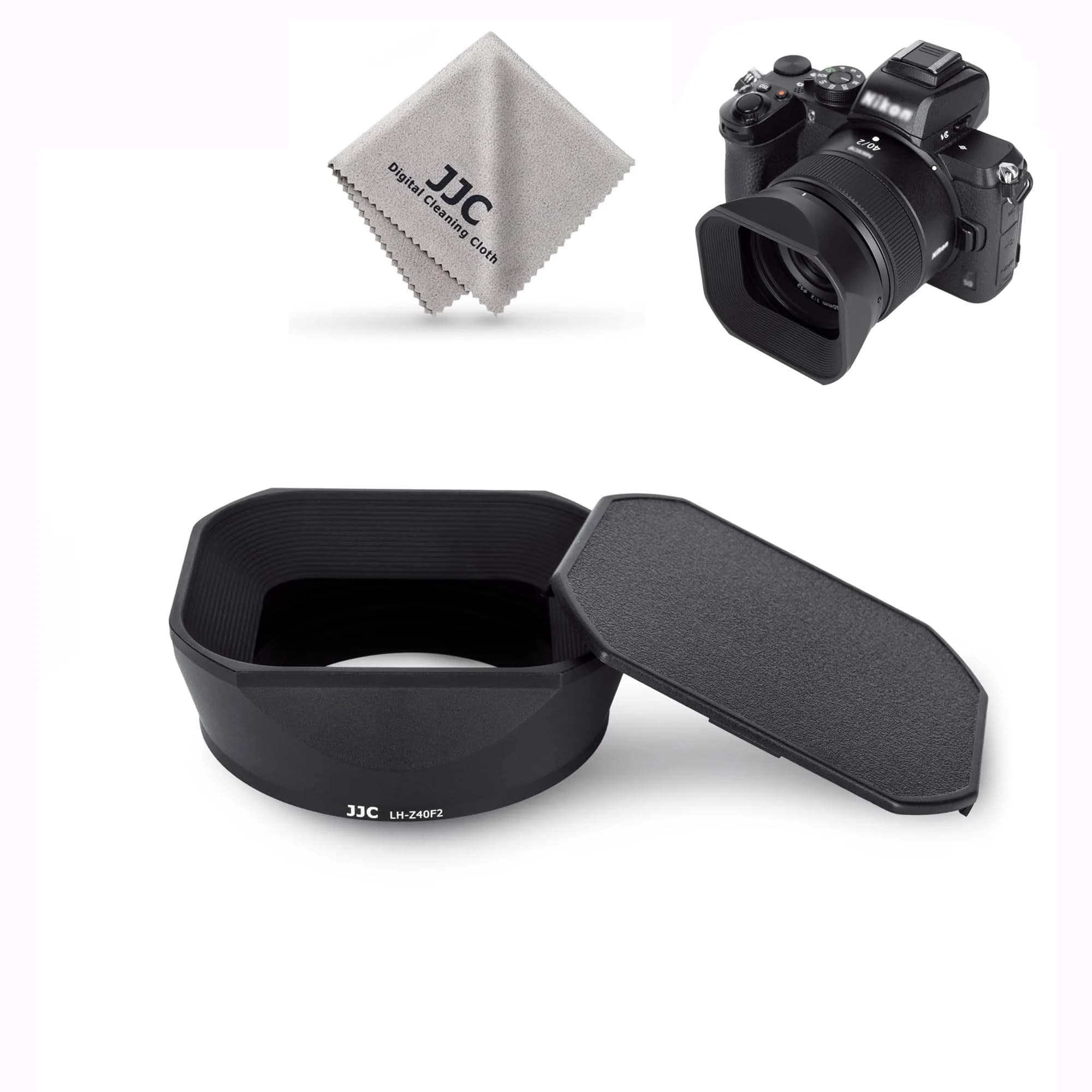 JJC Lens Hood for Nikon NIKKOR Z 40mm F2 (SE), Z 40mm F2 & Z 26mm F2.8 Lens | Aluminium Alloy No Vignetting with Cap - main product image