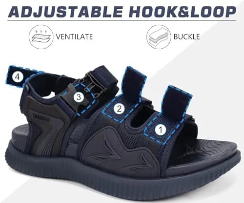 KuaiLu Mens Arch Support Hiking Sandals Orthopedic Athletic Walking Sandles | Open Toe Summer Sport Comfort thumbnail 6