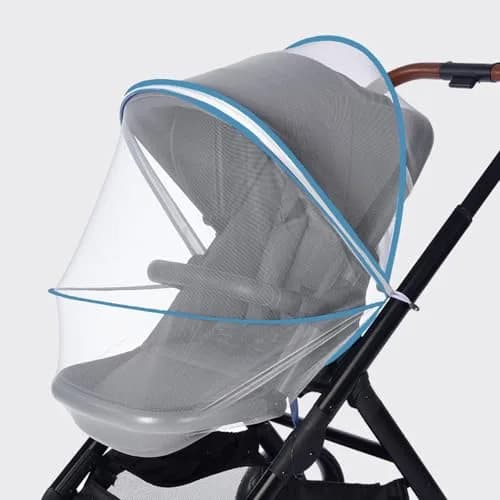 WVMKOR Black Mosquito Net for Baby Stroller & Pram | Universal Fit 43-100cm Frame Width thumbnail 1