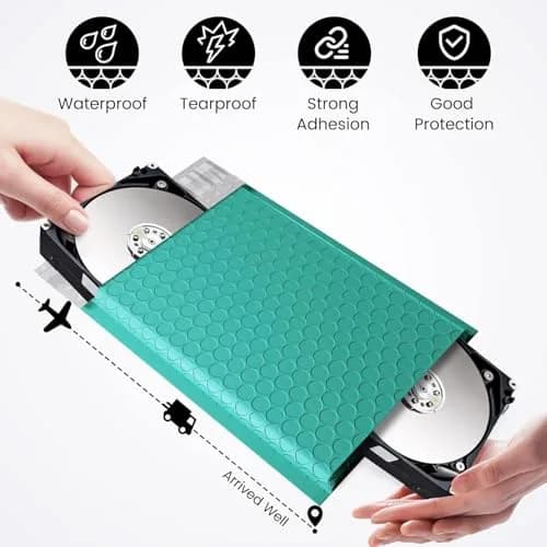 Fuxury Teal Bubble Mailers 6x10 Inch (3000 Pack) | Bulk Value Pack for Small Business thumbnail 6