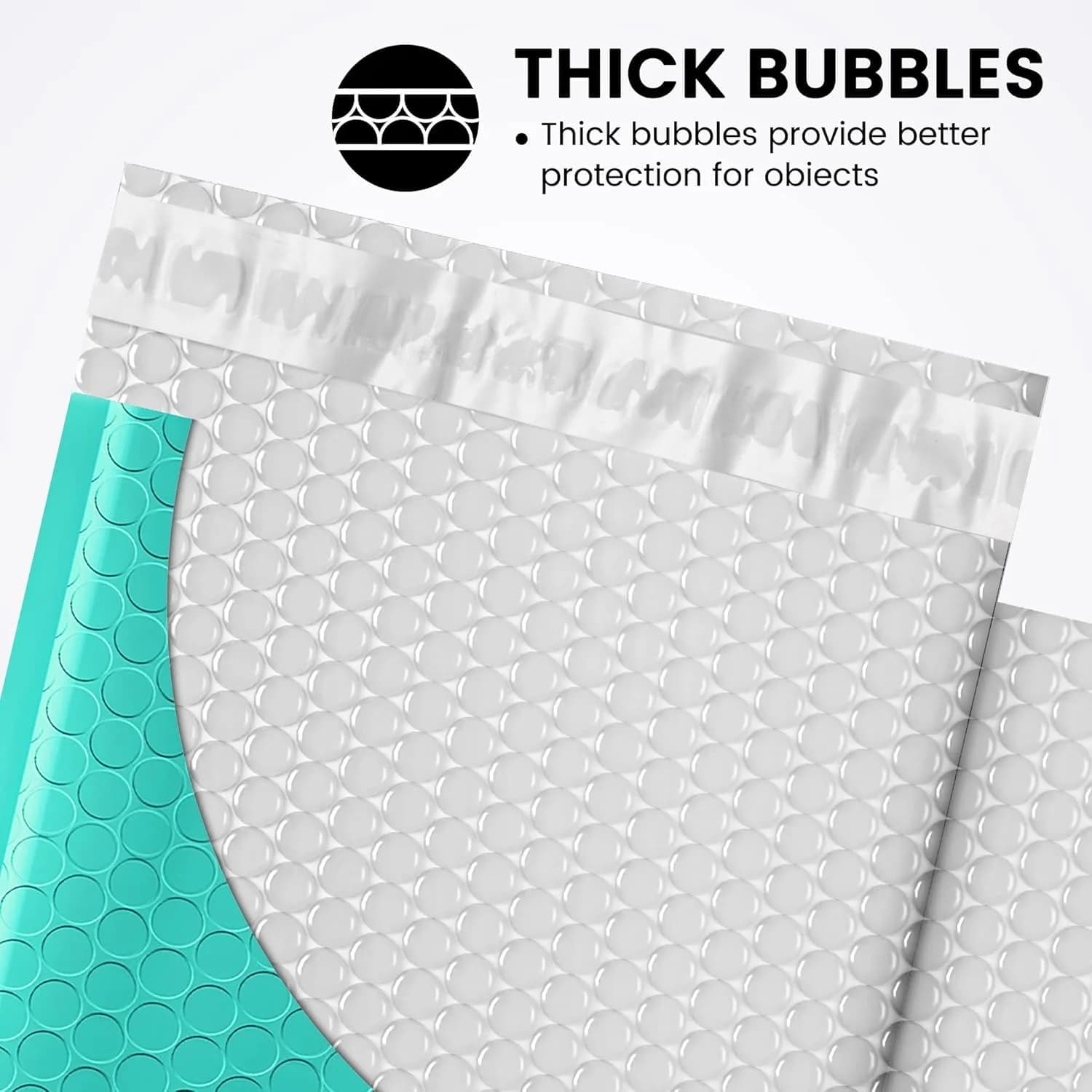 Fuxury Teal 3000 Pack Padded Envelopes with Bubble Lining, Usable Size 6x10" | Bulk Value Pack for Small Business - view 3